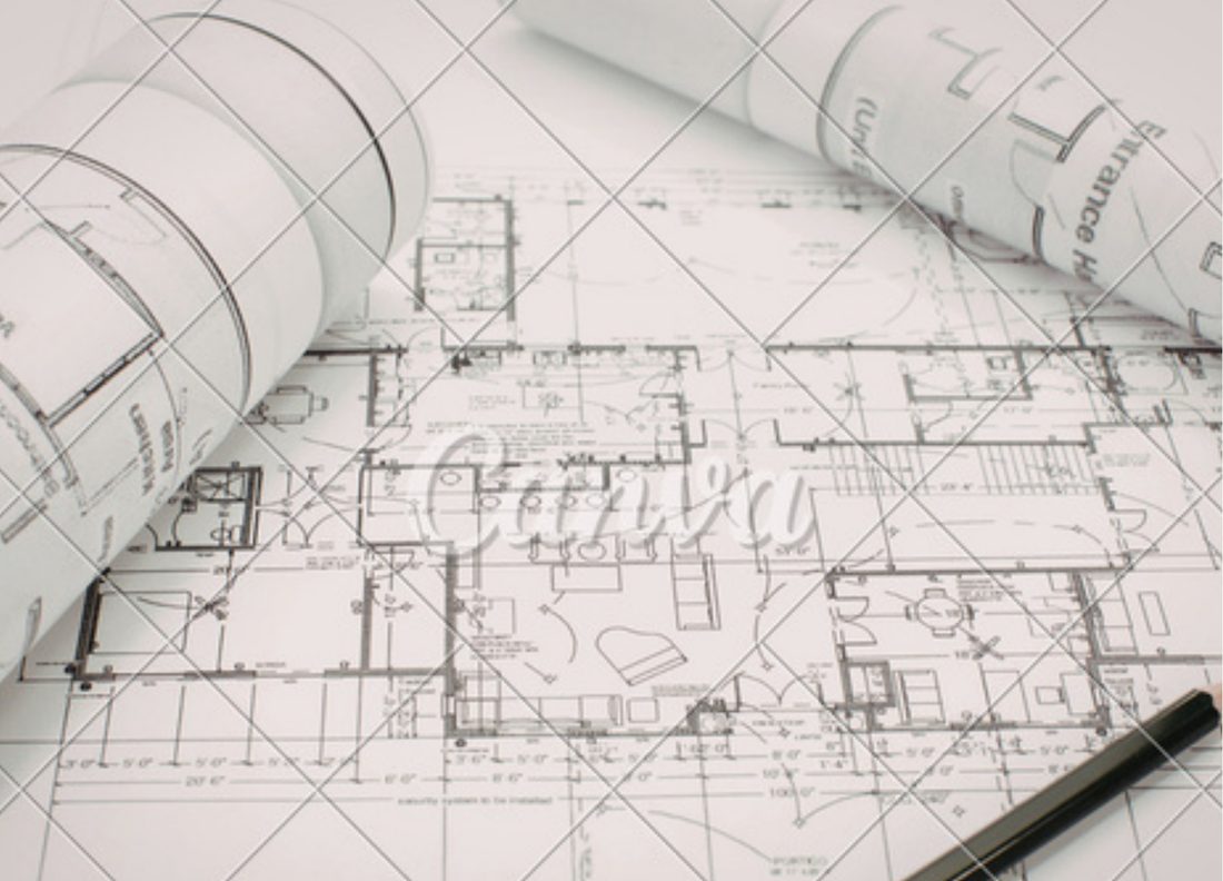 Rolled technical drawings for Building Regulations approval