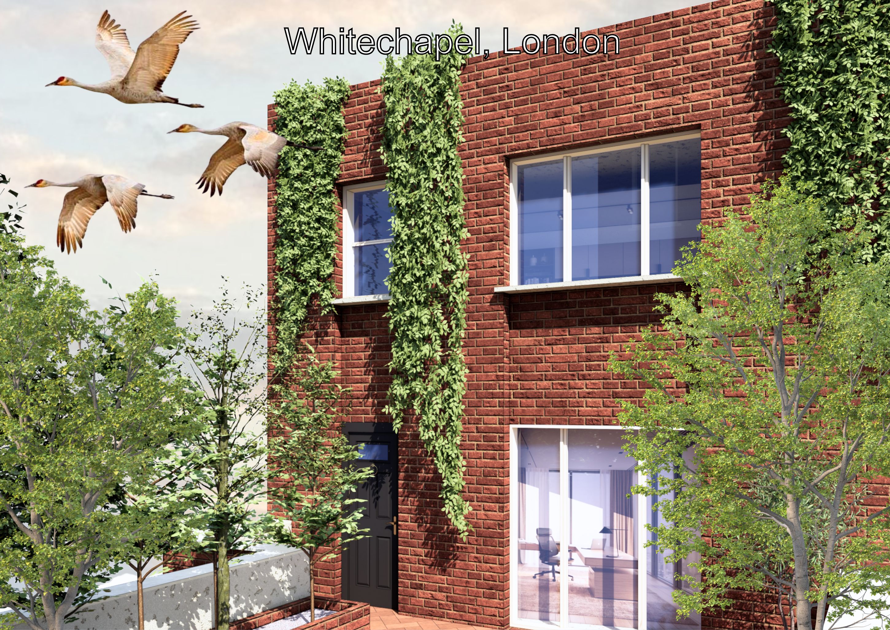 Architectural Design, Whitechapel — brick façade and window detail visualisation