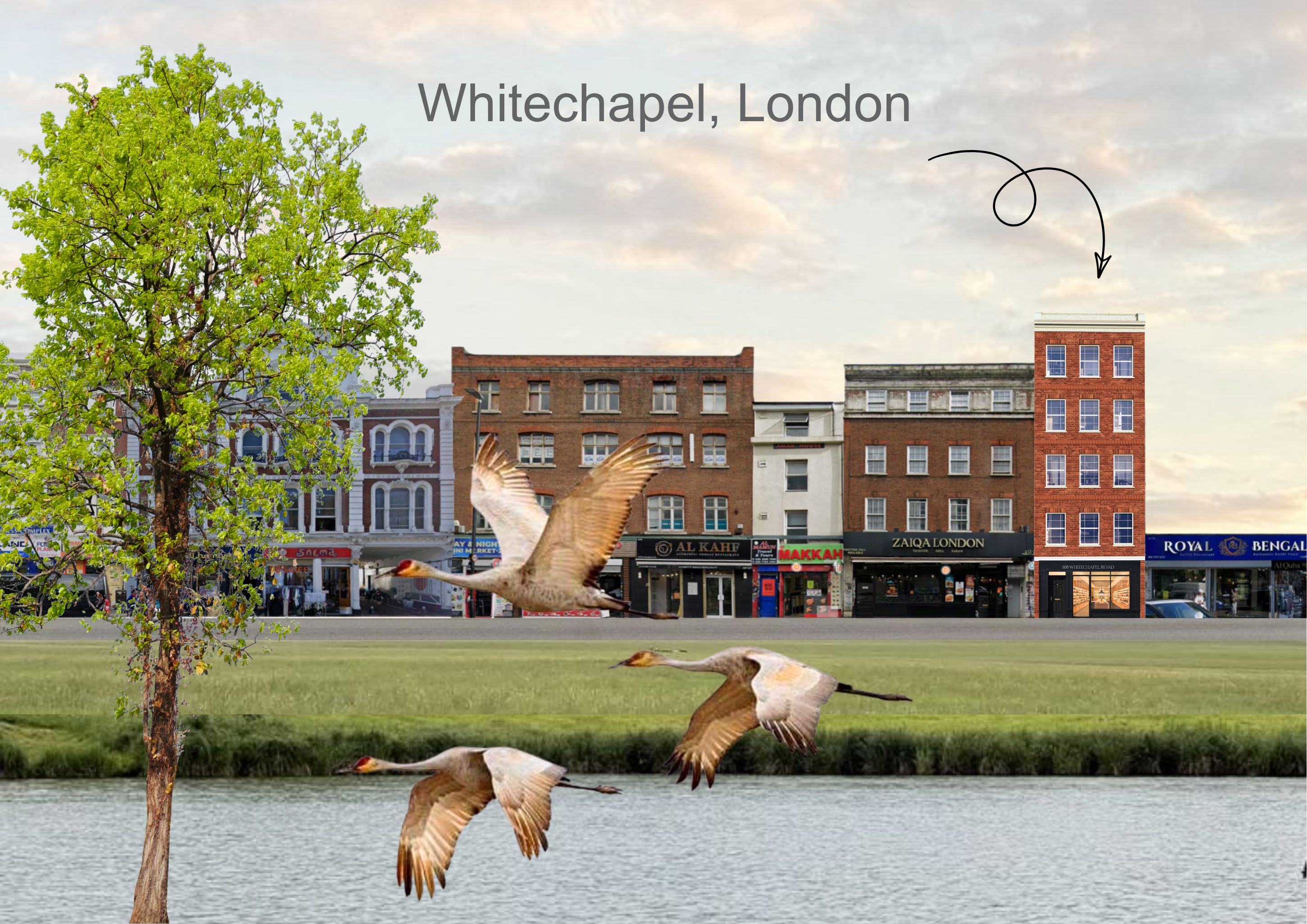 Architectural Design, Whitechapel — street-context architectural visualisation